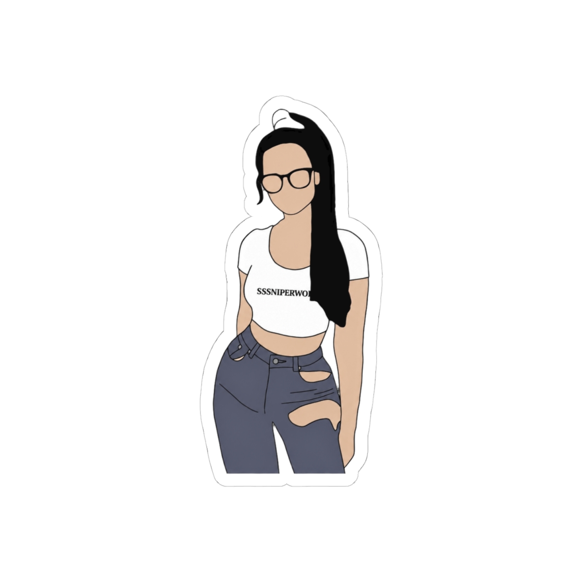 SSSniperWolf Fanart Sticker | Cute Gaming Vinyl Decal - alternate angle 1, merchandise